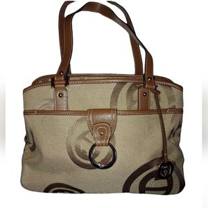 Etienne Aigner Purse, Tan Canvas